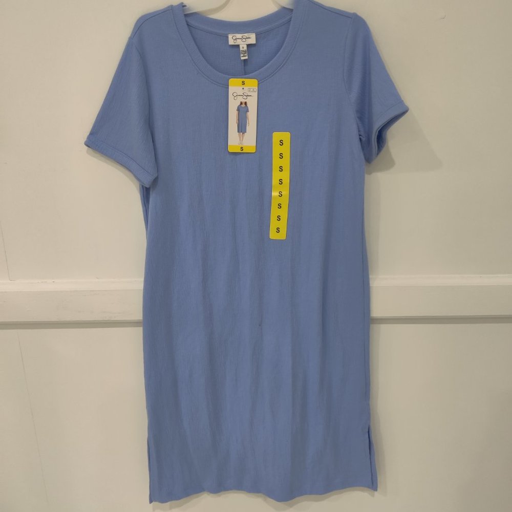 NWT Jessica Simpson Women's Short Sleeve Midi Dress Blue Size S $50 3HL272